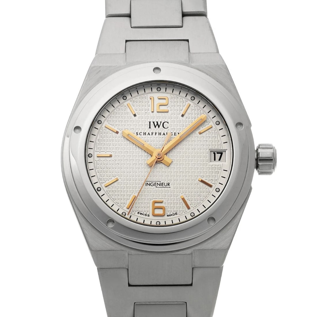 IWC INGENIEUR MIDSIZE SILVER PLATING WATCH: IWC Ingenieur midsize Silver plating Watch Brand: IWC Type/Style: Wristwatch Material: Band Material Stainless steel, Case Material Stainless steel Color: Dial Color Silver plating Size: ?Case?