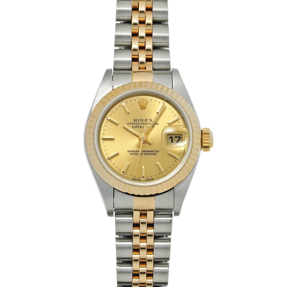 ROLEX CHAMPAGNE WATCH: ROLEX Champagne Watch Brand: ROLEX Type/Style: Wristwatch Material: Band Material Stainless steel/Yellow Gold, Case Material Stainless steel Color: Dial Color Champagne Size: ?Case? H/about 26mm