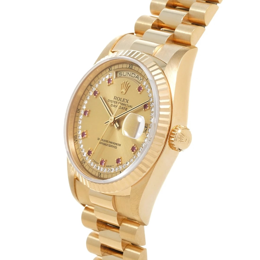 ROLEX CHAMPAGNE/MILLIARD DIAMOND/RUBY WATCH - 2