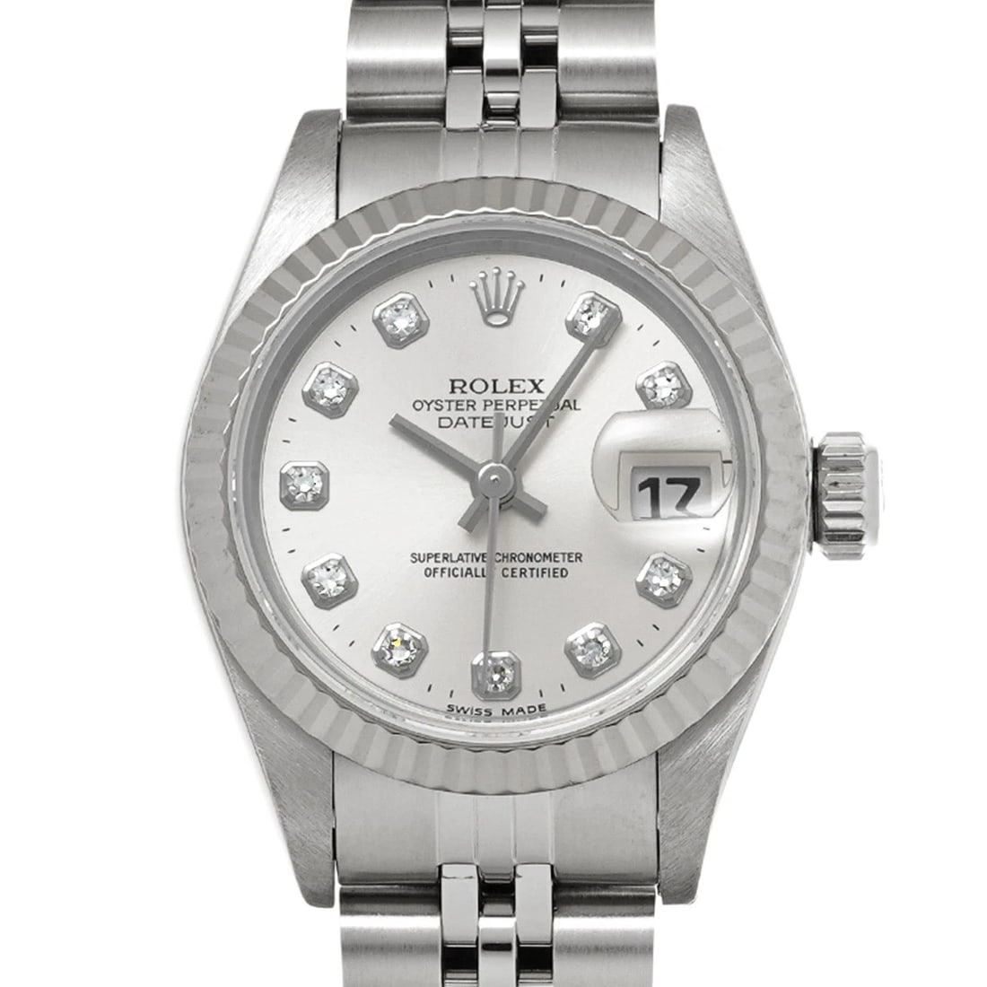 ROLEX SILVER/DIAMOND WATCH - 4