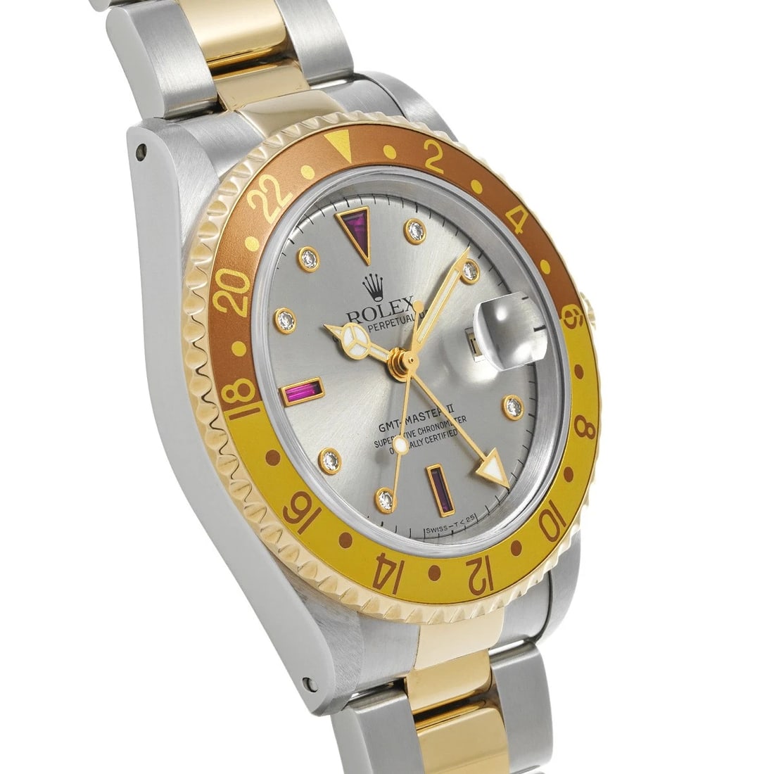 ROLEX GMT-MASTERGRAY/RUBY / DIAMOND WATCH - 3