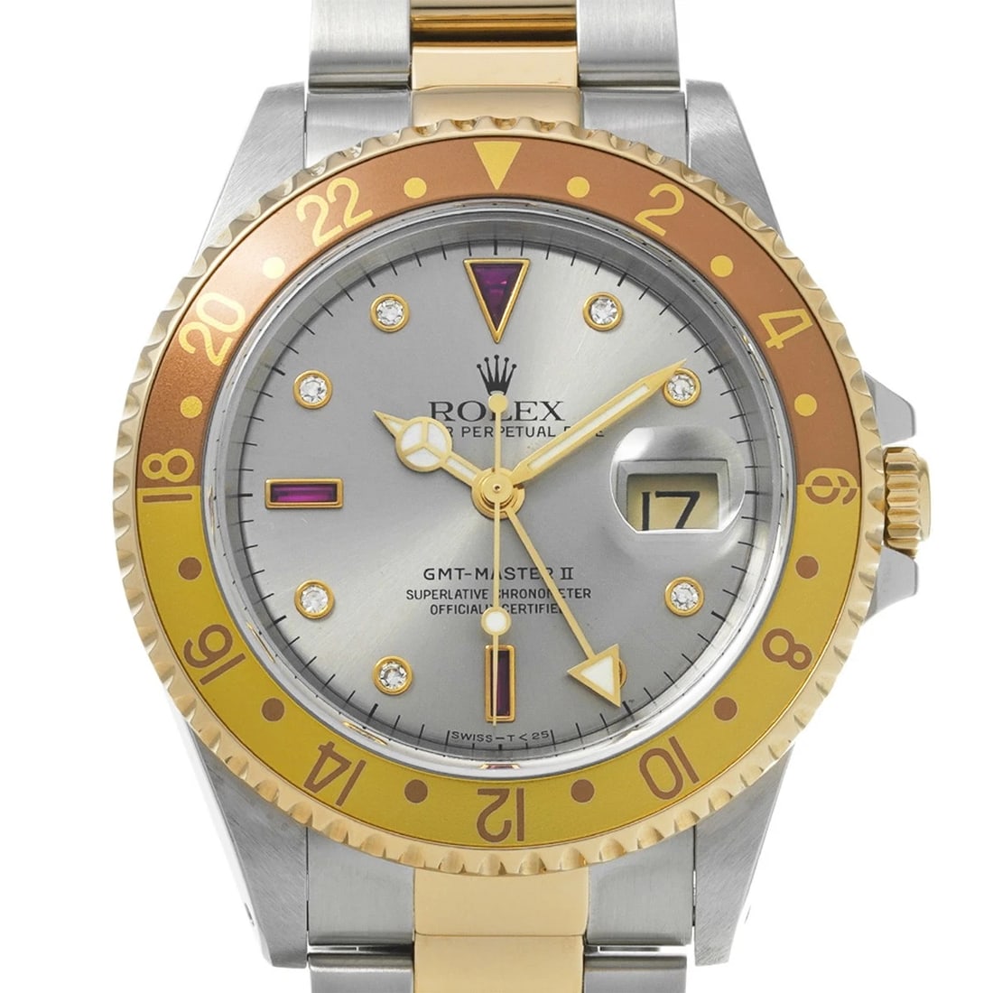 ROLEX GMT-MASTERGRAY/RUBY / DIAMOND WATCH - 4