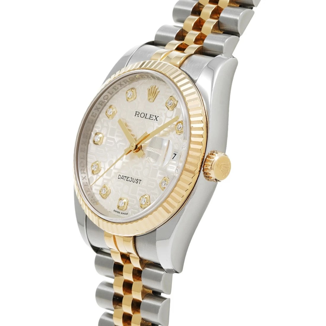 ROLEX SILVER COMPUTER/DIAMOND WATCH - 2