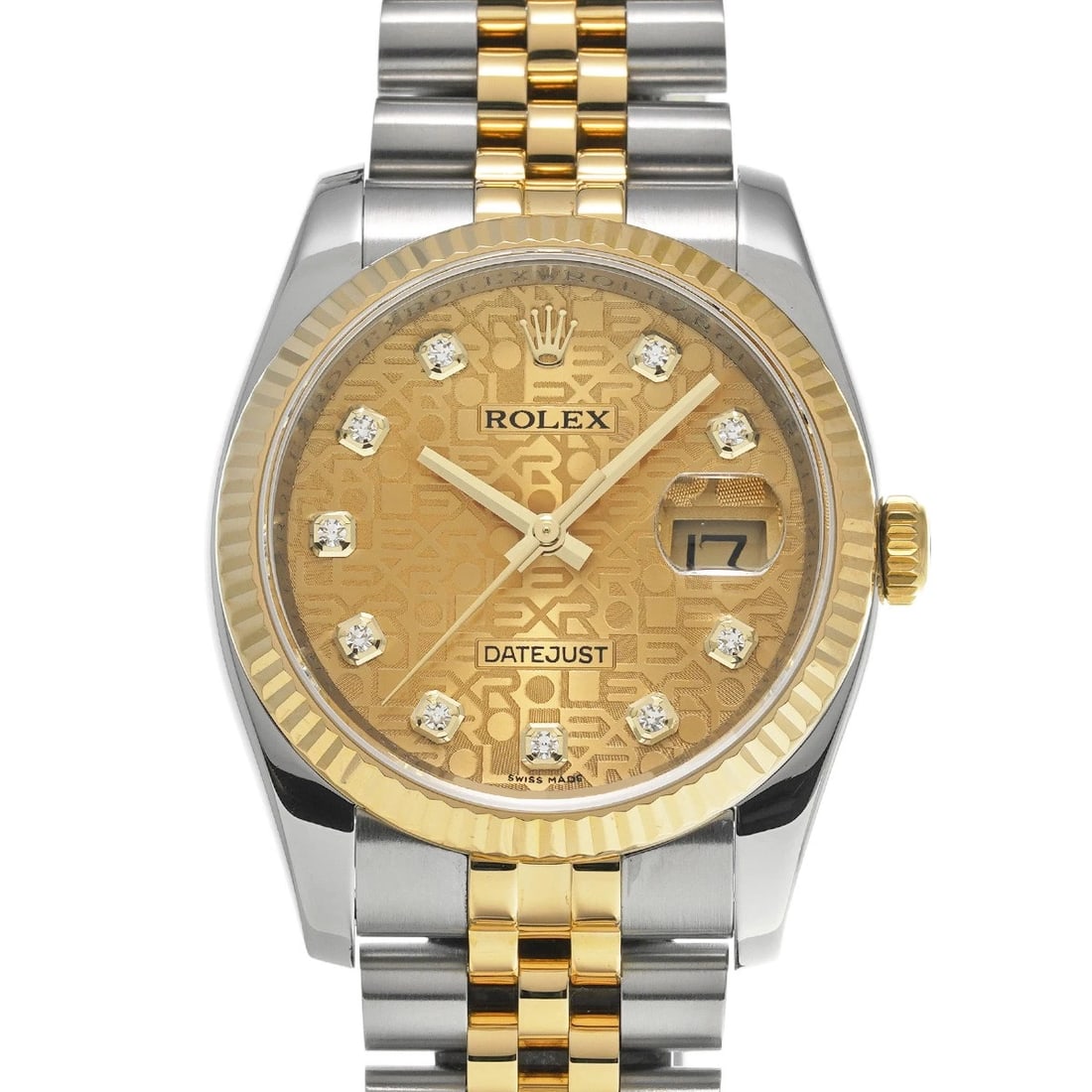 ROLEX CHAMPAGNE COMPUTER/DIAMOND WATCH: ROLEX Champagne computer/diamond Watch Brand: ROLEX Type/Style: Wristwatch Material: Band Material Stainless steel/Yellow Gold, Case Material Stainless steel Color: Dial Color Champagne computer