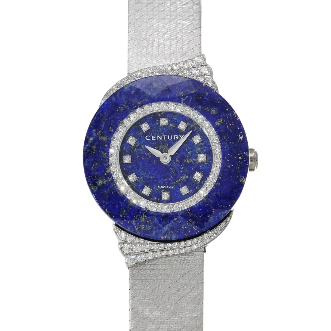 CENTURY LAPIS LAZULI DIAMOND WATCH: CENTURY lapis lazuli diamond Watch Brand: CENTURY Type/Style: Wristwatch Material: Band Material White gold, Case Material White gold Color: Dial Color blue Size: ?Case? H/about 24.5mm W/about 24.5mm