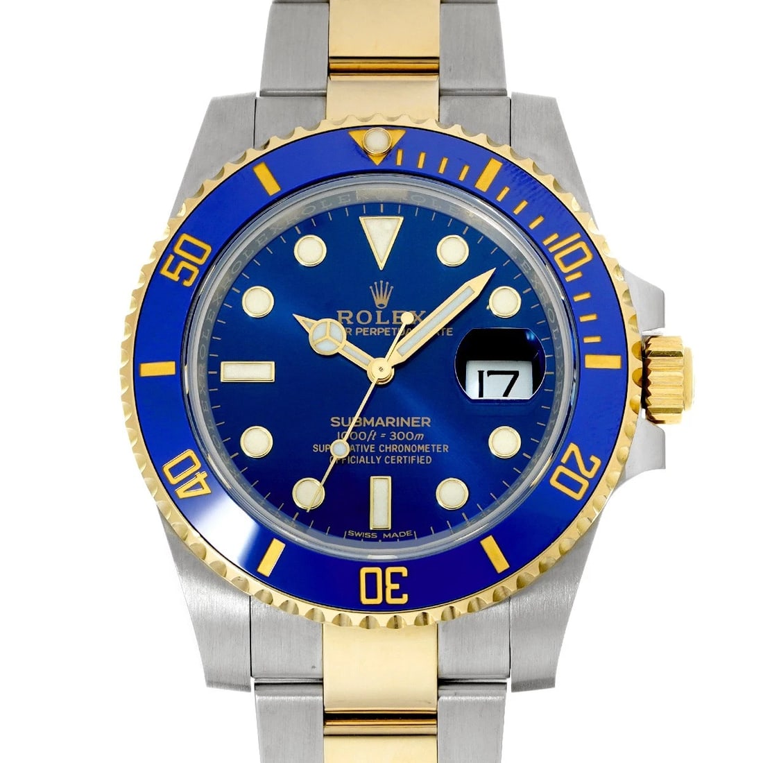 ROLEX SUBMARINER BLUE WATCH: ROLEX Submariner blue Watch Brand: ROLEX Type/Style: Wristwatch Material: Band Material Stainless steel/Yellow Gold, Case Material Stainless steel Color: Dial Color blue Size: ?Case? H/about 40mm