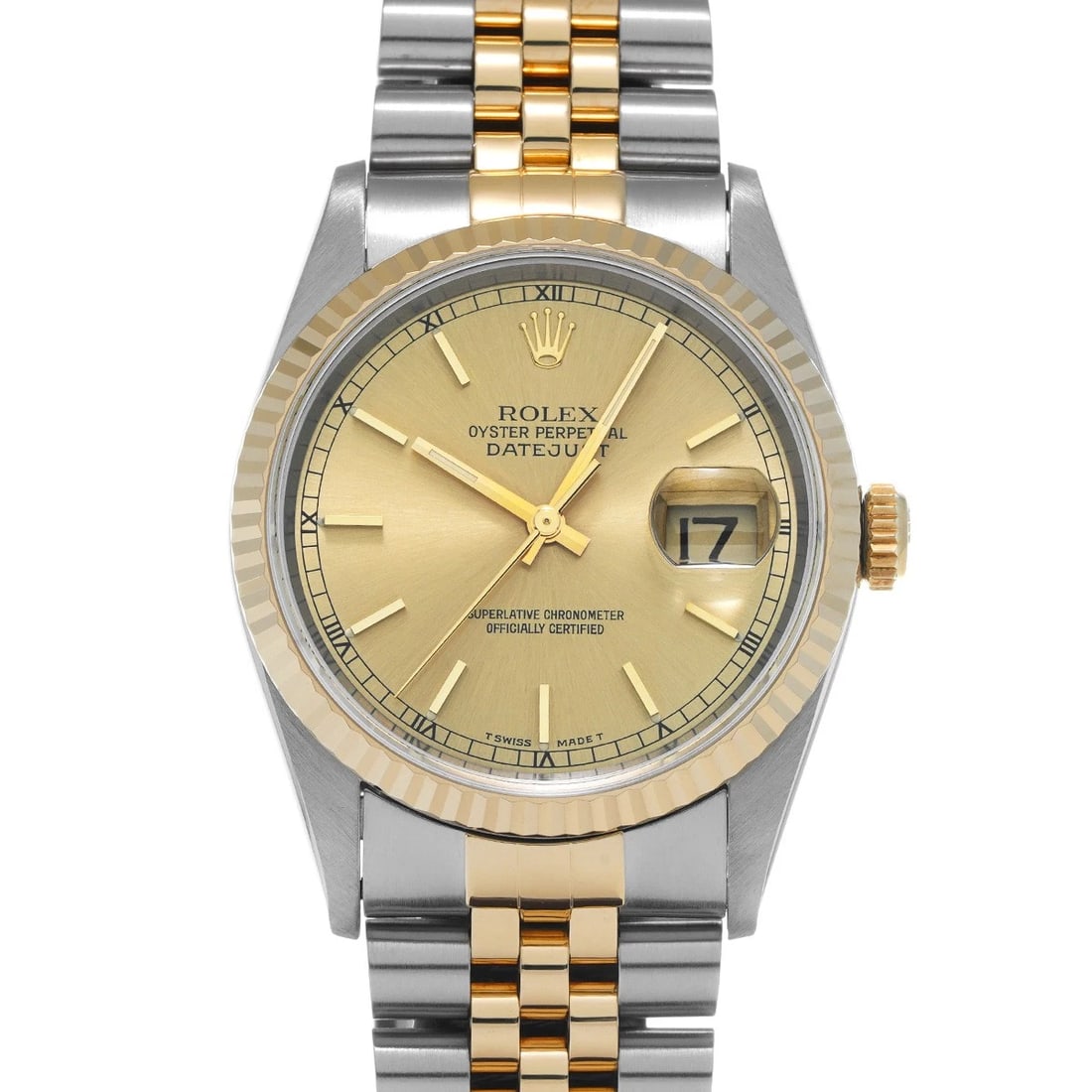 ROLEX CHAMPAGNE WATCH: ROLEX Champagne Watch Brand: ROLEX Type/Style: Wristwatch Material: Band Material Stainless steel/Yellow Gold, Case Material Stainless steel Color: Dial Color Champagne Size: ?Case? H/about 36mm