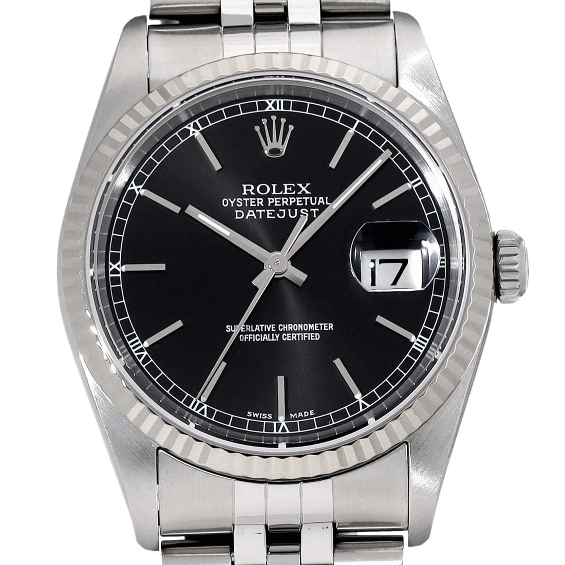 ROLEX BLACK/DIAMOND WATCH - 4