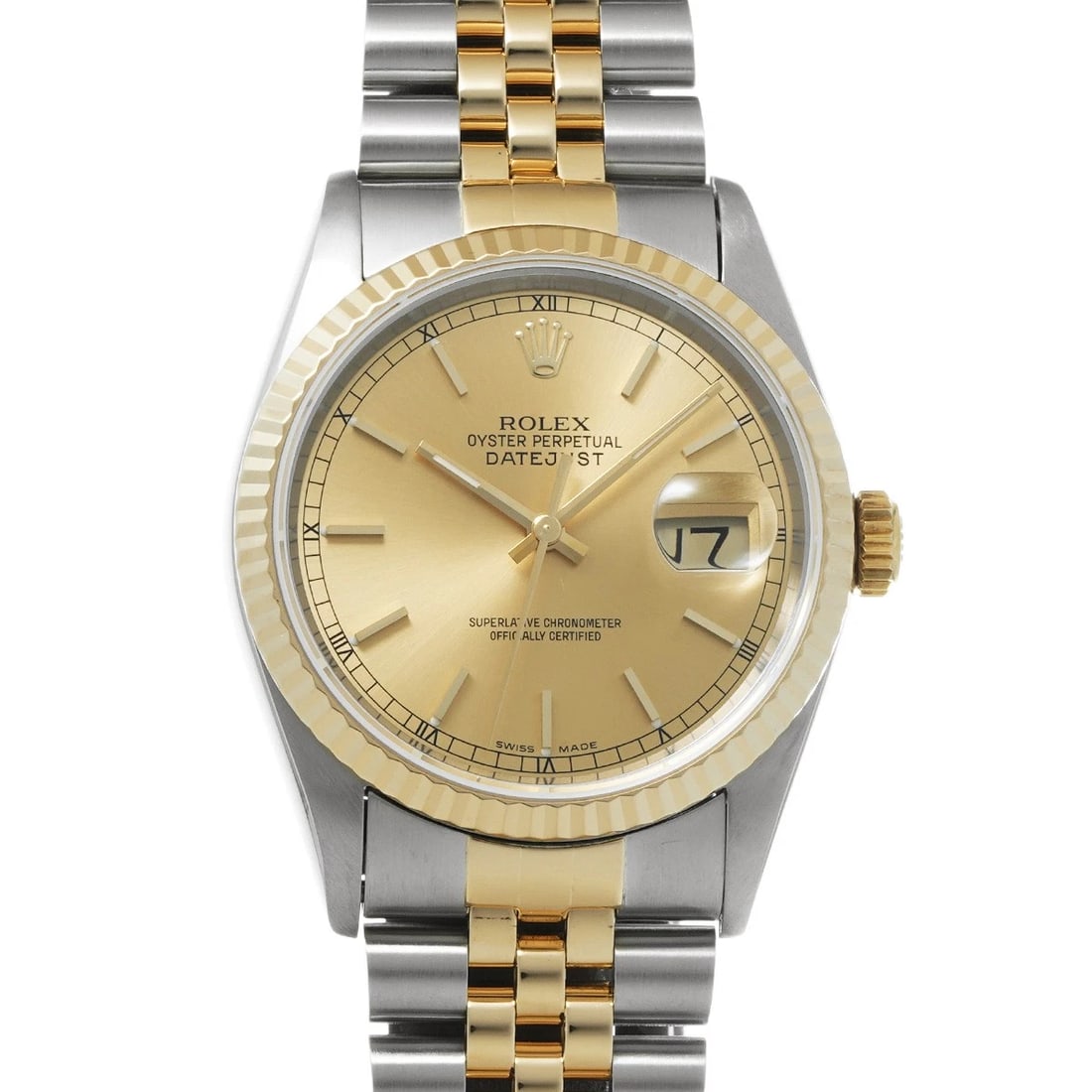 ROLEX CHAMPAGNE WATCH: ROLEX Champagne Watch Brand: ROLEX Type/Style: Wristwatch Material: Band Material Stainless steel/Yellow Gold, Case Material Stainless steel Color: Dial Color Champagne Size: ?Case? H/about 36mm