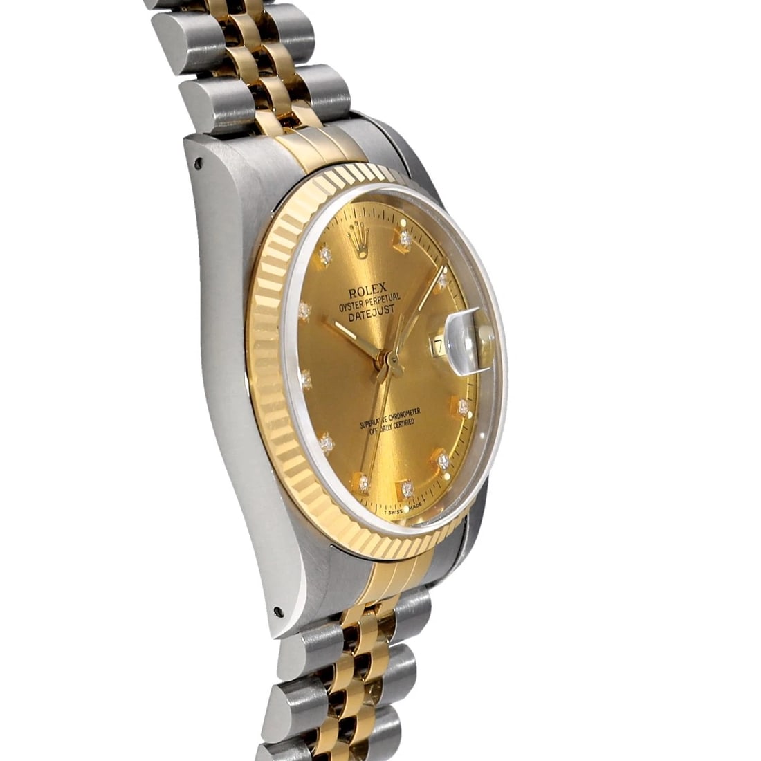 ROLEX CHAMPAGNE/DIAMOND WATCH - 3