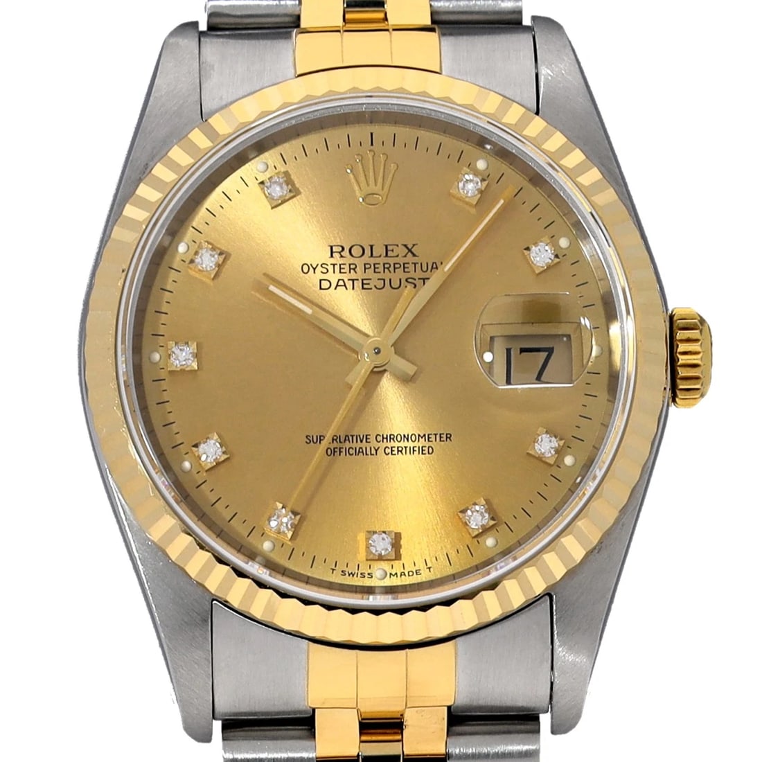 ROLEX CHAMPAGNE/DIAMOND WATCH - 4
