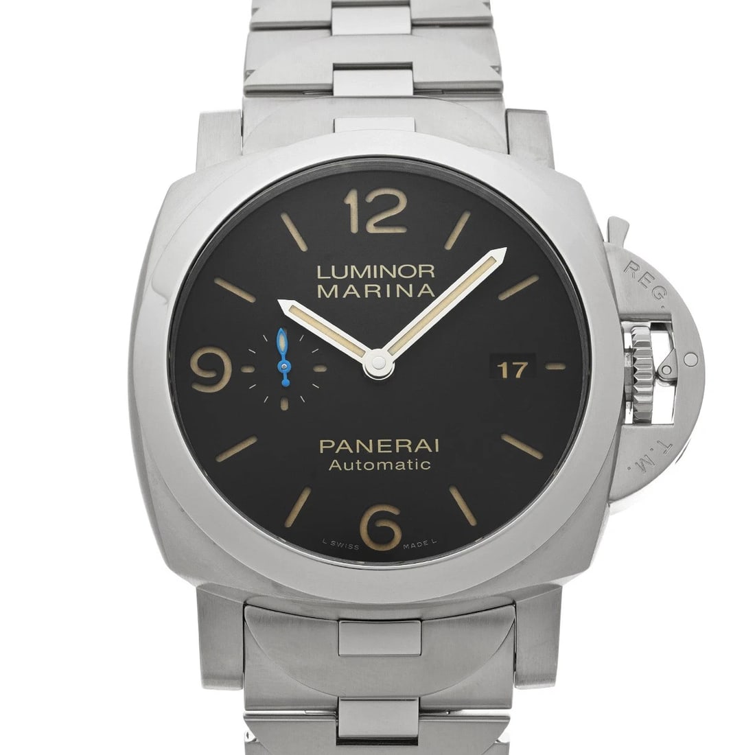 PANERAI LUMINOR MARINA ACCIAIO BLACK WATCH: PANERAI Luminor Marina Acciaio black Watch Brand: PANERAI Type/Style: Wristwatch Material: Band Material Stainless steel, Case Material Stainless steel Color: Dial Color black Size: ?Case? H/about