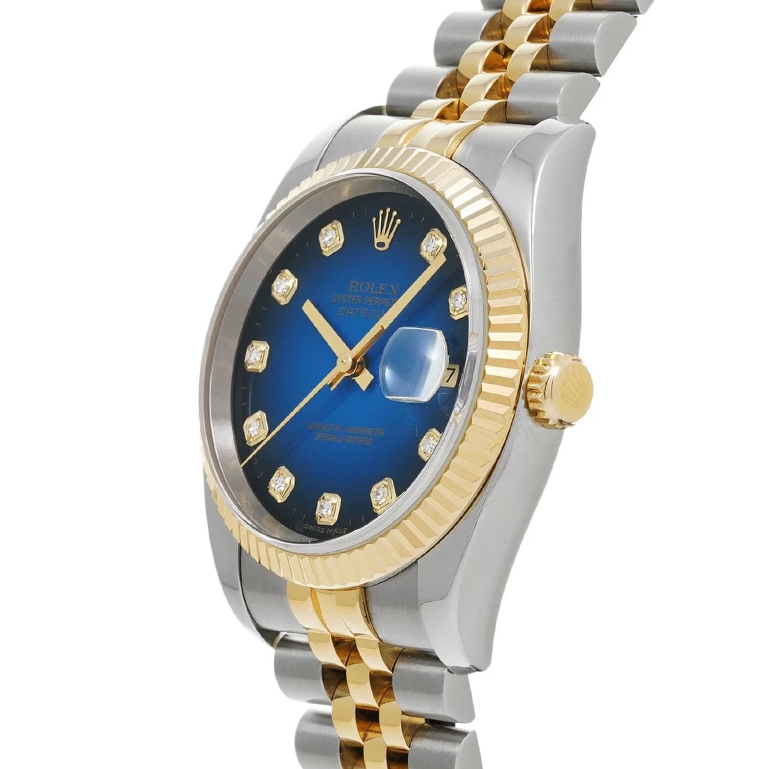 ROLEX BLUE GRADIENT/DIAMOND WATCH - 2