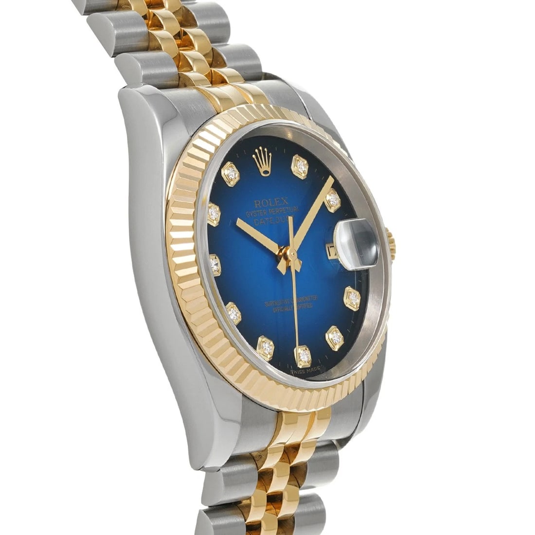 ROLEX BLUE GRADIENT/DIAMOND WATCH - 3
