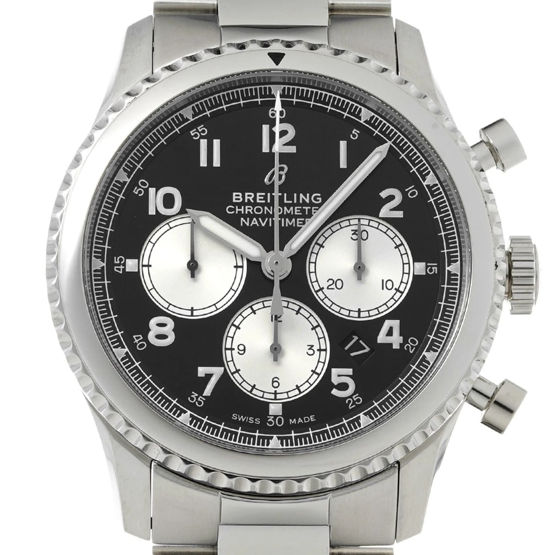 BREITLING NAVITIMER CHRONOGRAPH BLACK/SILVER WATCH - 4