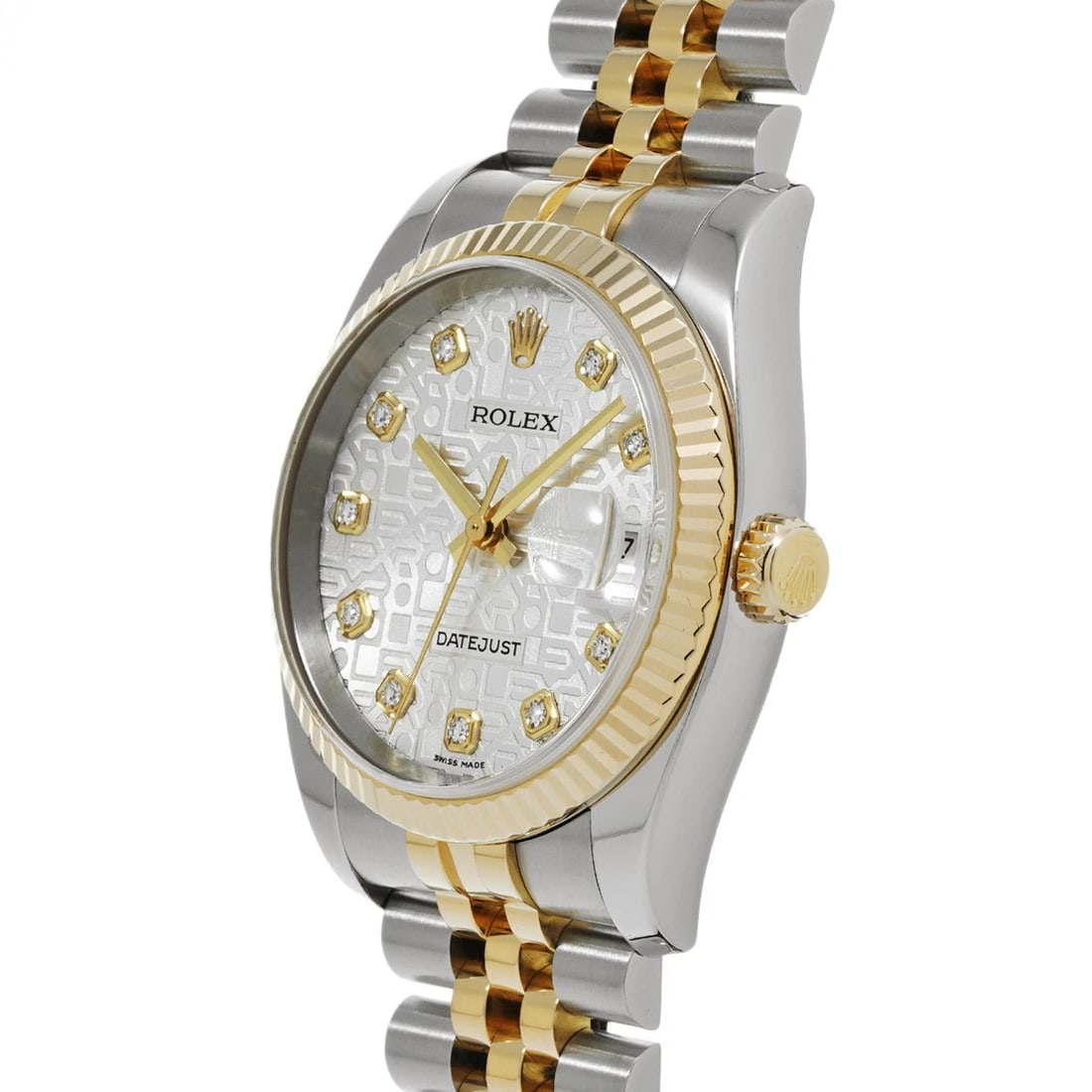 ROLEX SILVER COMPUTER/DIAMOND WATCH - 2