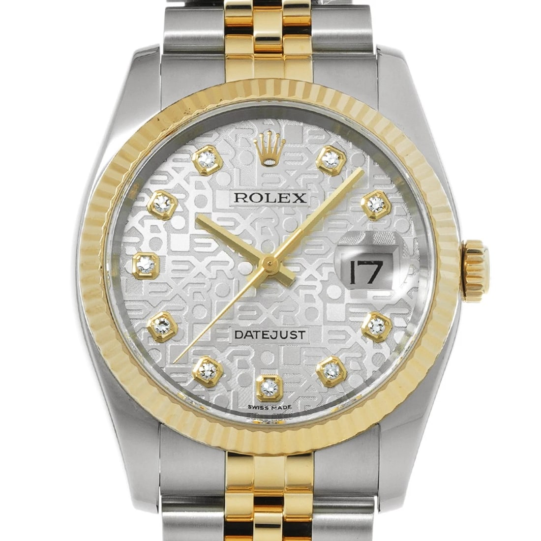 ROLEX SILVER COMPUTER/DIAMOND WATCH - 4