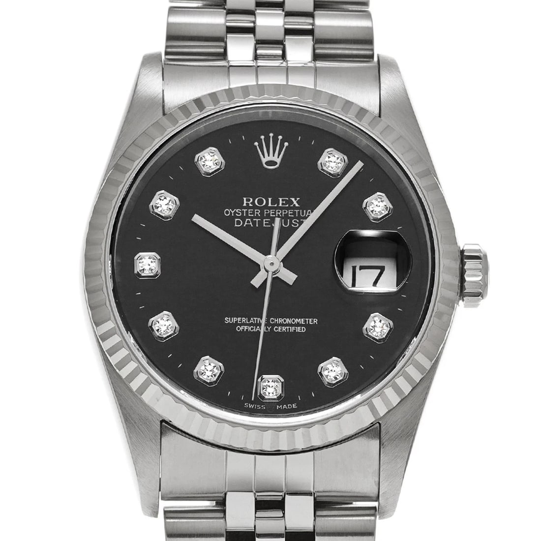 ROLEX BLACK/DIAMOND WATCH - 4