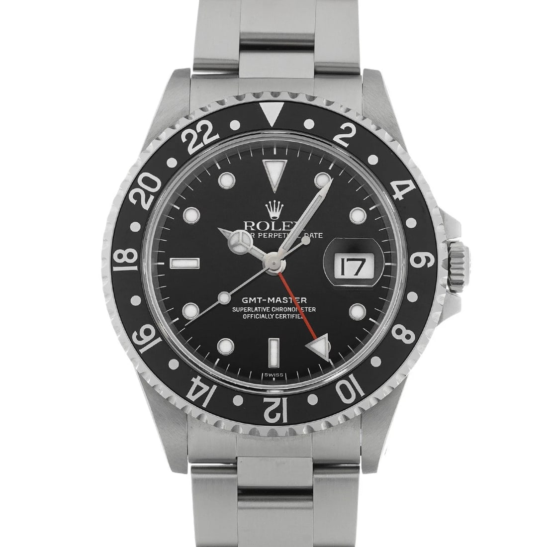 ROLEX GMT-MASTER BLACK WATCH: ROLEX GMT-Master black Watch Brand: ROLEX Type/Style: Wristwatch Material: Band Material Stainless steel, Case Material Stainless steel Color: Dial Color black Size: ?Case? H/about 40mm W/about 40mm