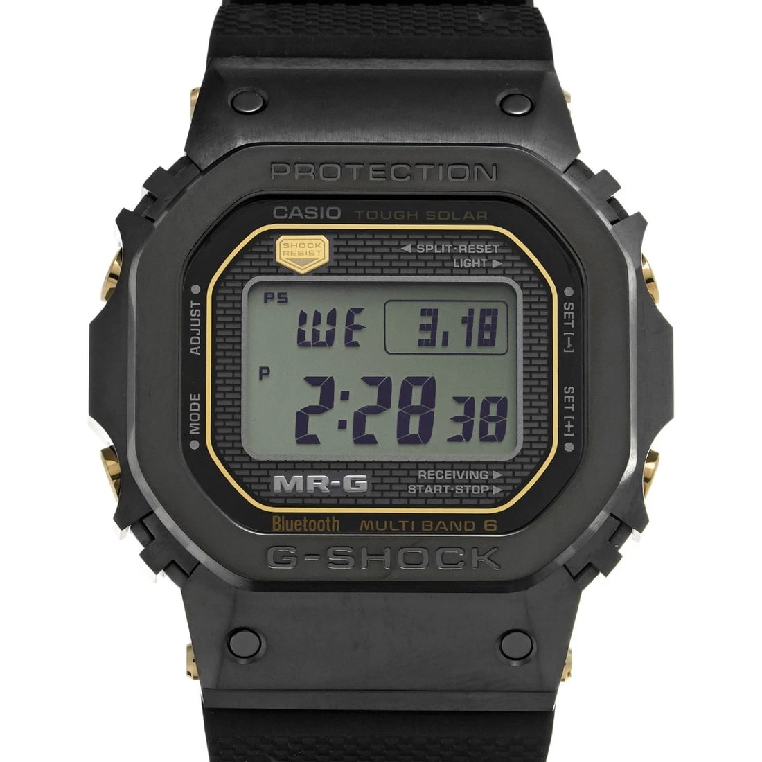 CASIO G-SHOCK BLACK WATCH: CASIO G-SHOCK black Watch Brand: CASIO Type/Style: Wristwatch Material: Band Material rubber, Case Material titanium Color: Dial Color black Size: ?Case? H/about 49.4mm W/about 43.2mm Circumference