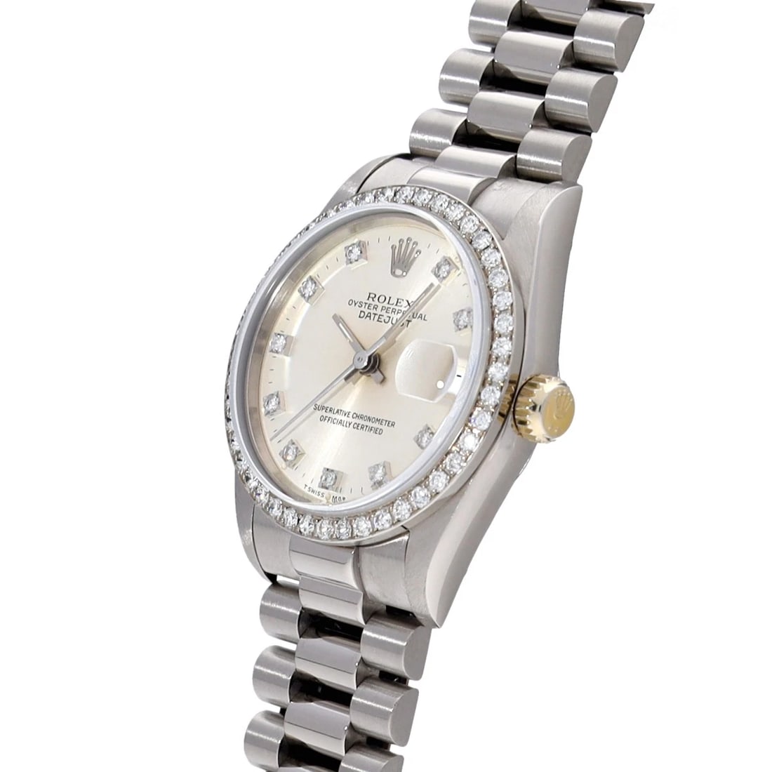 ROLEX SILVER/DIAMOND WATCH - 2
