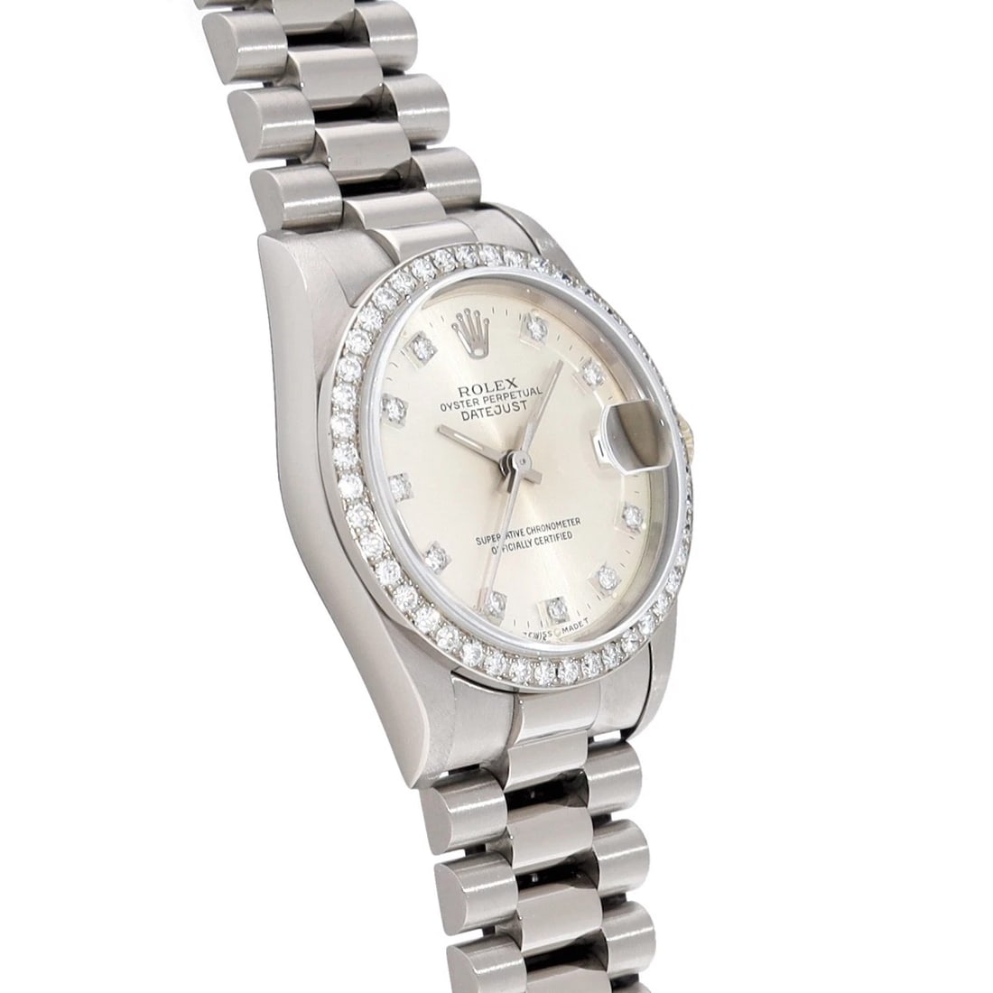 ROLEX SILVER/DIAMOND WATCH - 3