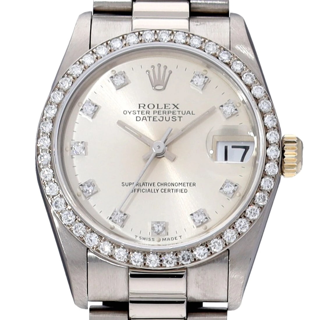 ROLEX SILVER/DIAMOND WATCH - 4