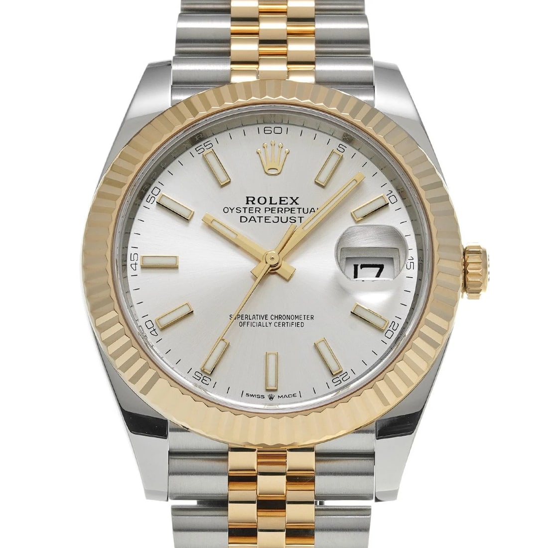 ROLEX SILVER WATCH: ROLEX Silver Watch Brand: ROLEX Type/Style: Wristwatch Material: Band Material Stainless steel/Yellow Gold, Case Material Stainless steel Color: Dial Color Silver Size: ?Case? H/about 41mm W/about 41m