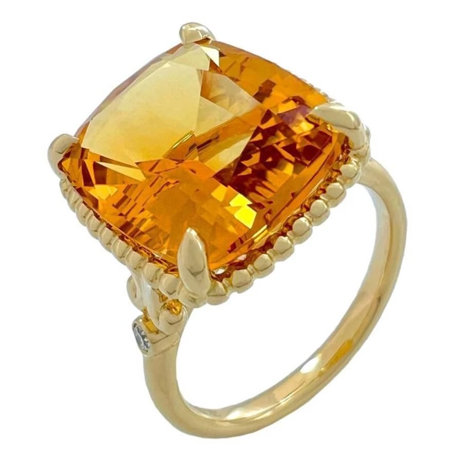 TIFFANY & CO. RING CITRINE DIAMOND K18 YELLOW GOLD (1 of 8)