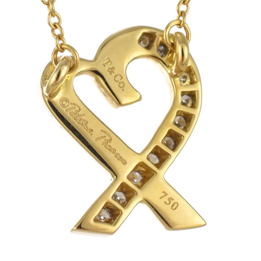 TIFFANY & CO. NECKLACE PALOMA PICASSO LOVING HEART PENDANT 18K GOLD DIAMOND: Tiffany & Co. Necklace Paloma Picasso Loving Heart Pendant 18K Gold Diamond Brand: Tiffany & Co. Type/Style: Necklace Material: K18YG, Main Stone/Creation natural Color: yellow gold Size: Top: H14.5mm