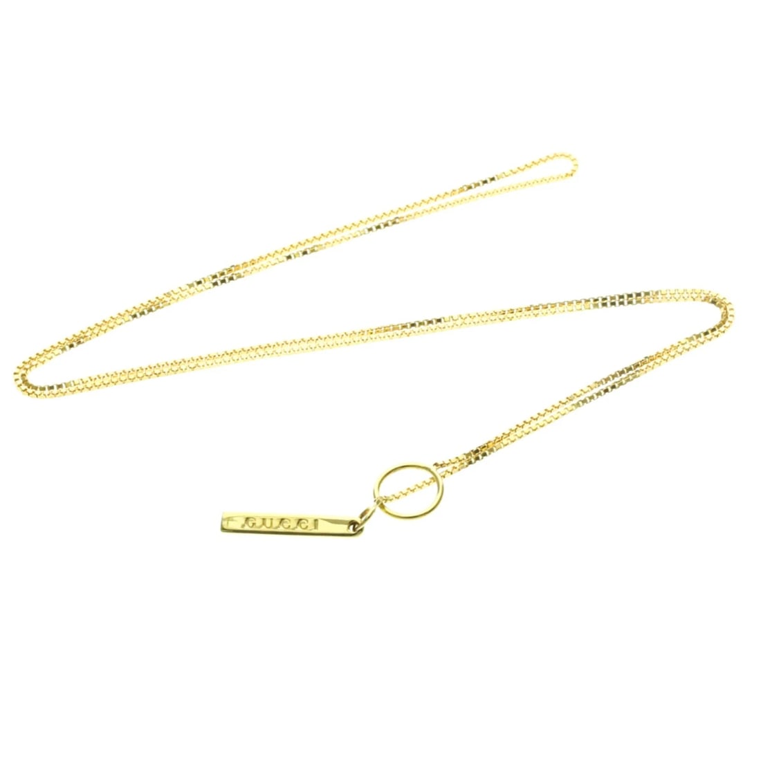 GUCCI LARIAT NECKLACE 18K YELLOW GOLD PENDANT: GUCCI Lariat Necklace 18K Yellow Gold Pendant Brand: Gucci Type/Style: Necklace Material: 18K Yellow Gold (K18YG), Color: yellow gold Size: Neck Circumference]: 52 cm / 20.47'' [Pendant Height x Width