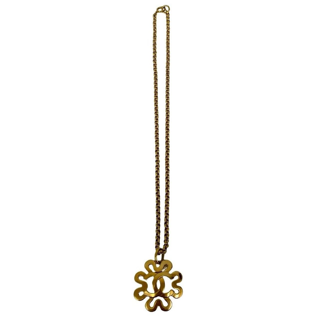 CHANEL NECKLACE COCO MARK MOTIF GOLD PLATED: CHANEL Necklace Coco Mark Motif Gold Plated Brand: CHANEL Type/Style: Necklace Material: GP, Color: GOLD Size: Total Length/Inner Circumference: Approx. 61cm Motif Height: Approx. 4.5cm Motif Width: A