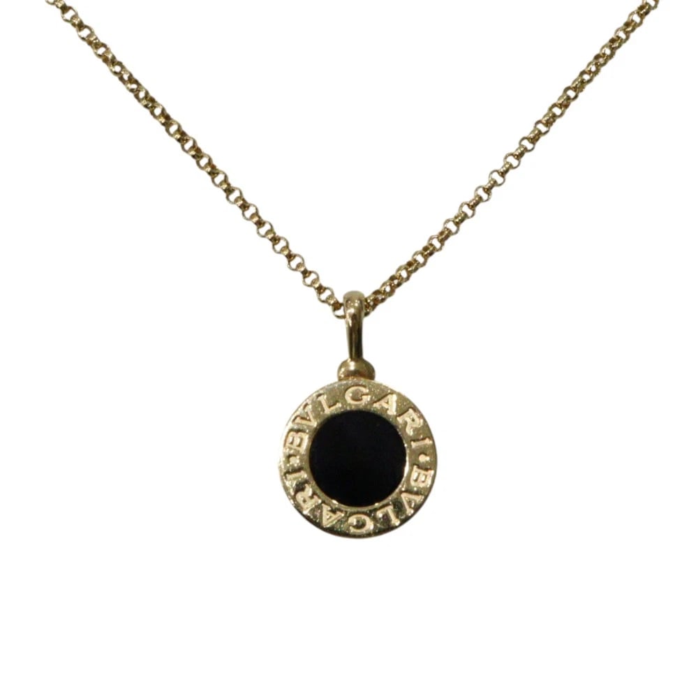 BVLGARI NECKLACE 350554 18K 750 YELLOW GOLD ONYX BLACK: BVLGARI Necklace 350554 18K 750 Yellow Gold Onyx Black Brand: Bvlgari Type/Style: Necklace Material: 18K 750 Yellow Gold, Color: yellow gold Size: (approx.) 42.5-45cm Accessories: None Acc