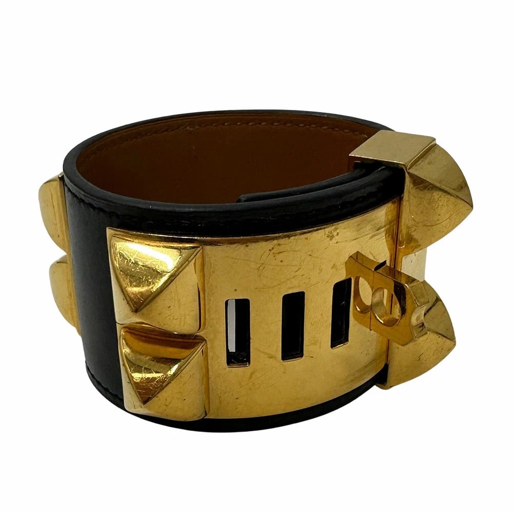 HERMES COLLIER DE CHIEN CALF LEATHER BANGLEGOLD (1 of 3)