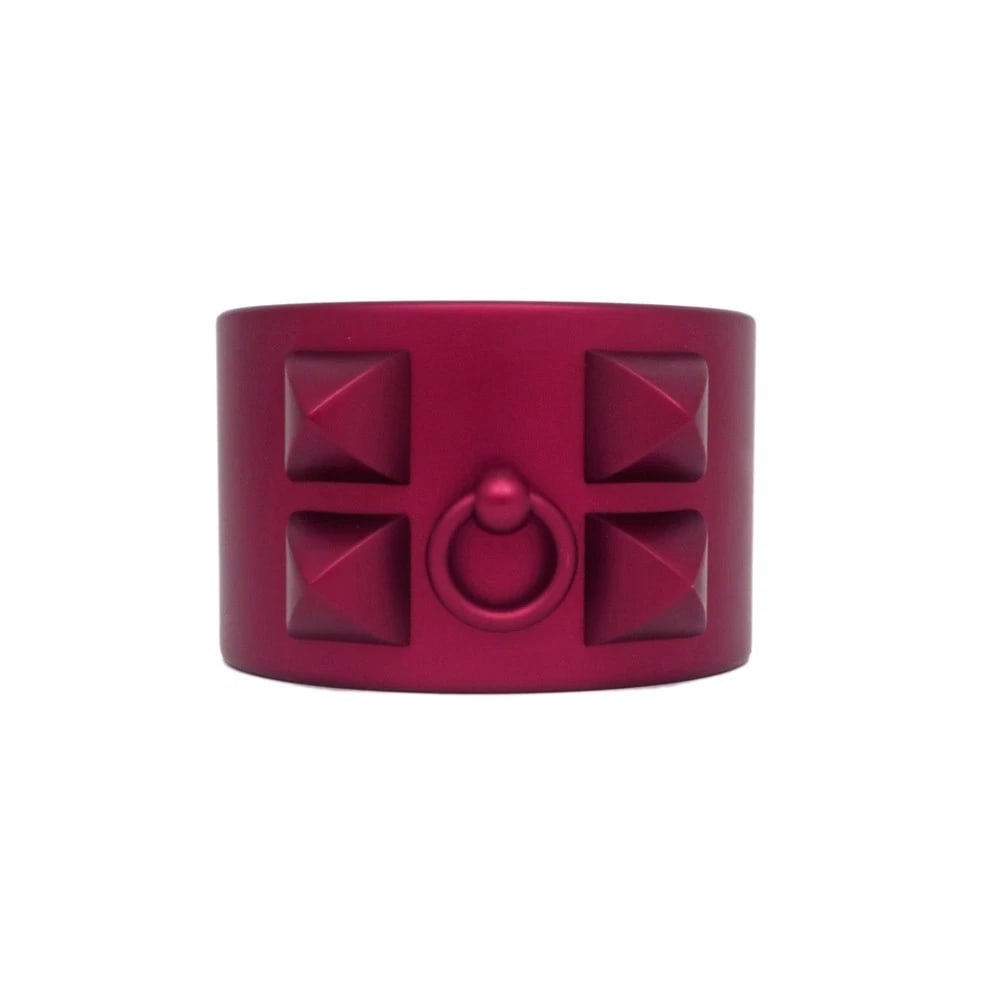 HERMES COLLIER DE CHIEN ALUMINIUM SUNSET CUFF BRACELET DARK RED BANGLE (1 of 2)
