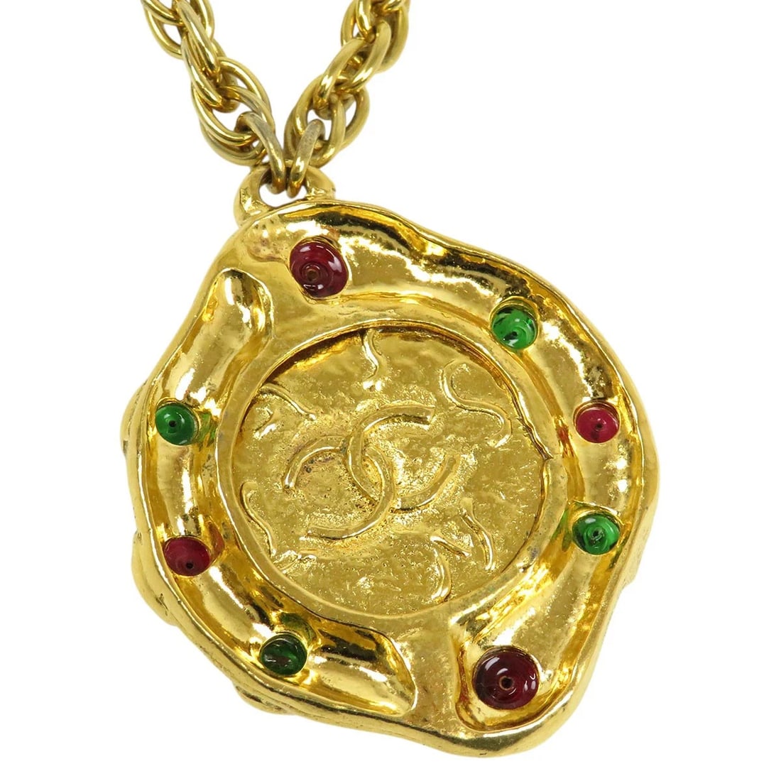 CHANEL NECKLACES & PENDANTS COCO MARK GRIPOIR GP: CHANEL Necklaces & Pendants Coco Mark Gripoir GP Brand: CHANEL Type/Style: Necklace & Pendants Material: GP, Color: GOLD Size: Top: Approx. 5cm x 6.2cm (including hook); Chain: Approx. 76cm Access