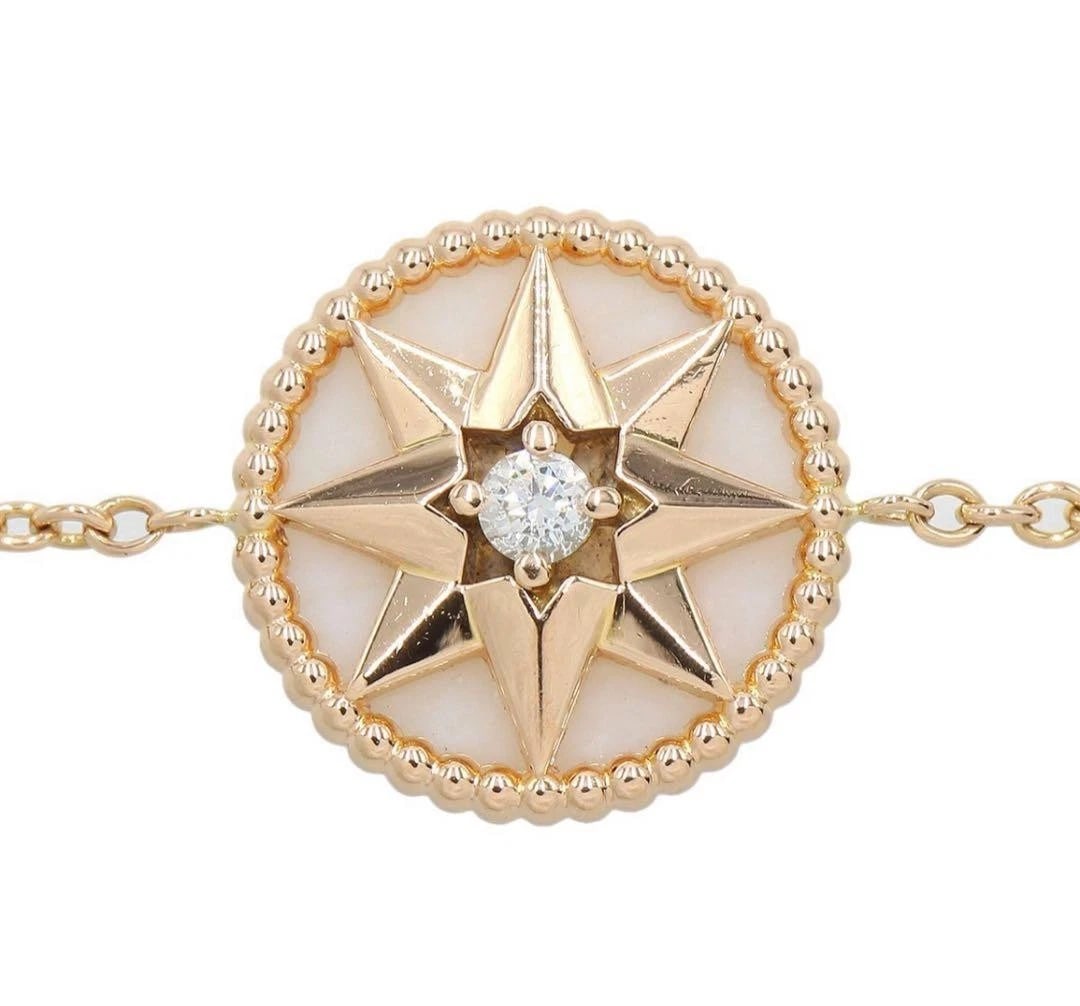 CHRISTIAN DIOR BRACELET K18PG ROSE DE VENTS DIAMOND PINK OPAL (1 of 7)