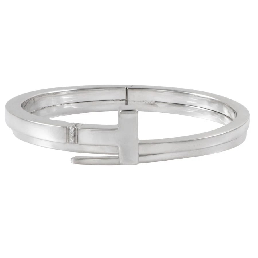 TIFFANY&CO. T SQUARE WRAP BRACELET BANGLE STERLING SILVER DIAMOND SILVER (1 of 3)