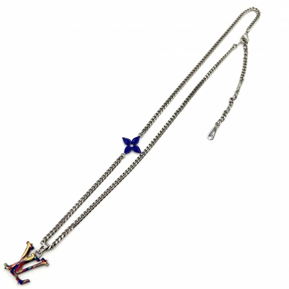 LOUIS VUITTON NECKLACE COLLIER MULTI PSYCHEDELIC MONOGRAM FLOWER: LOUIS VUITTON NECKLACE COLLIER multi Psychedelic Monogram Flower Brand: LOUIS VUITTON Type/Style: Necklace Material: None, Color: Blue x Multicolor Size: Total Length???About 60 cmChain width: