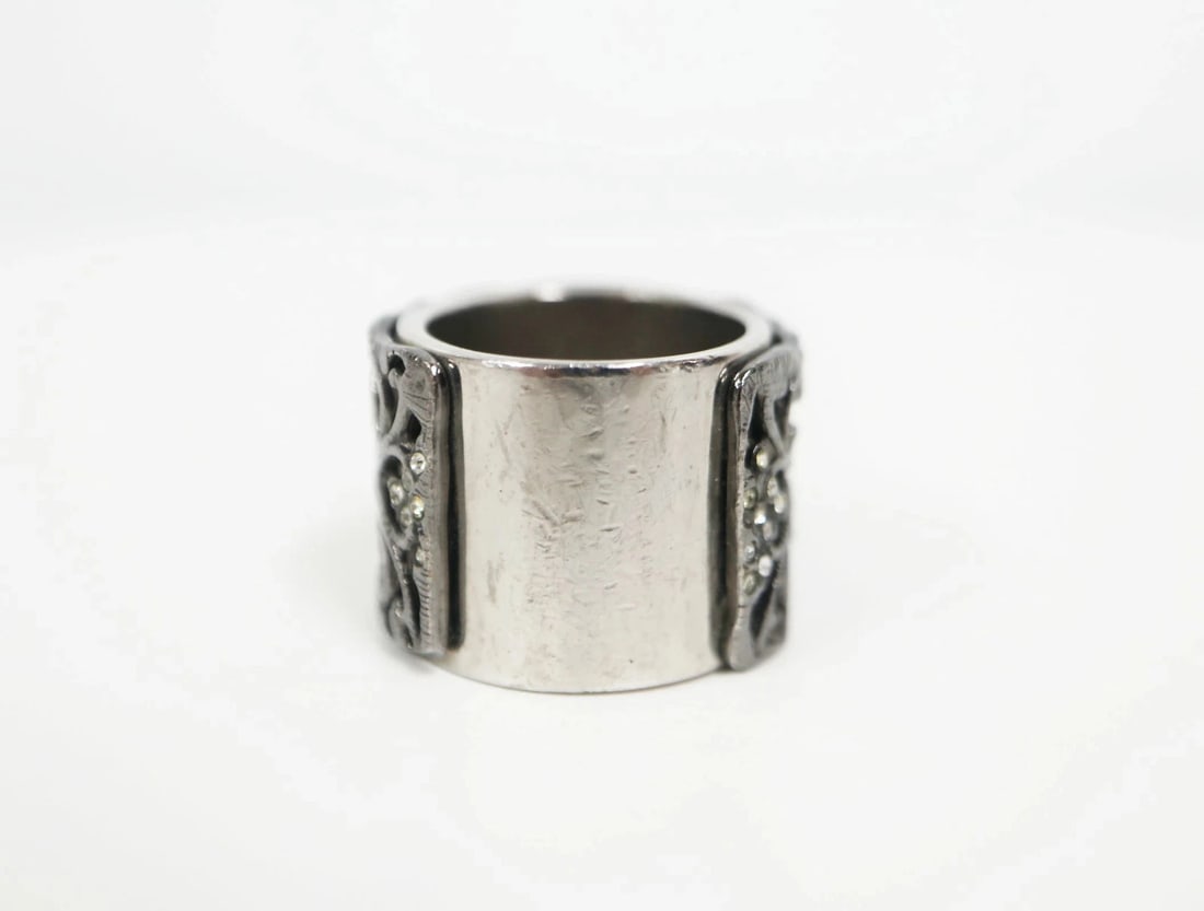 CHANEL COCO MARK RHINESTONE SILVER GP - 3