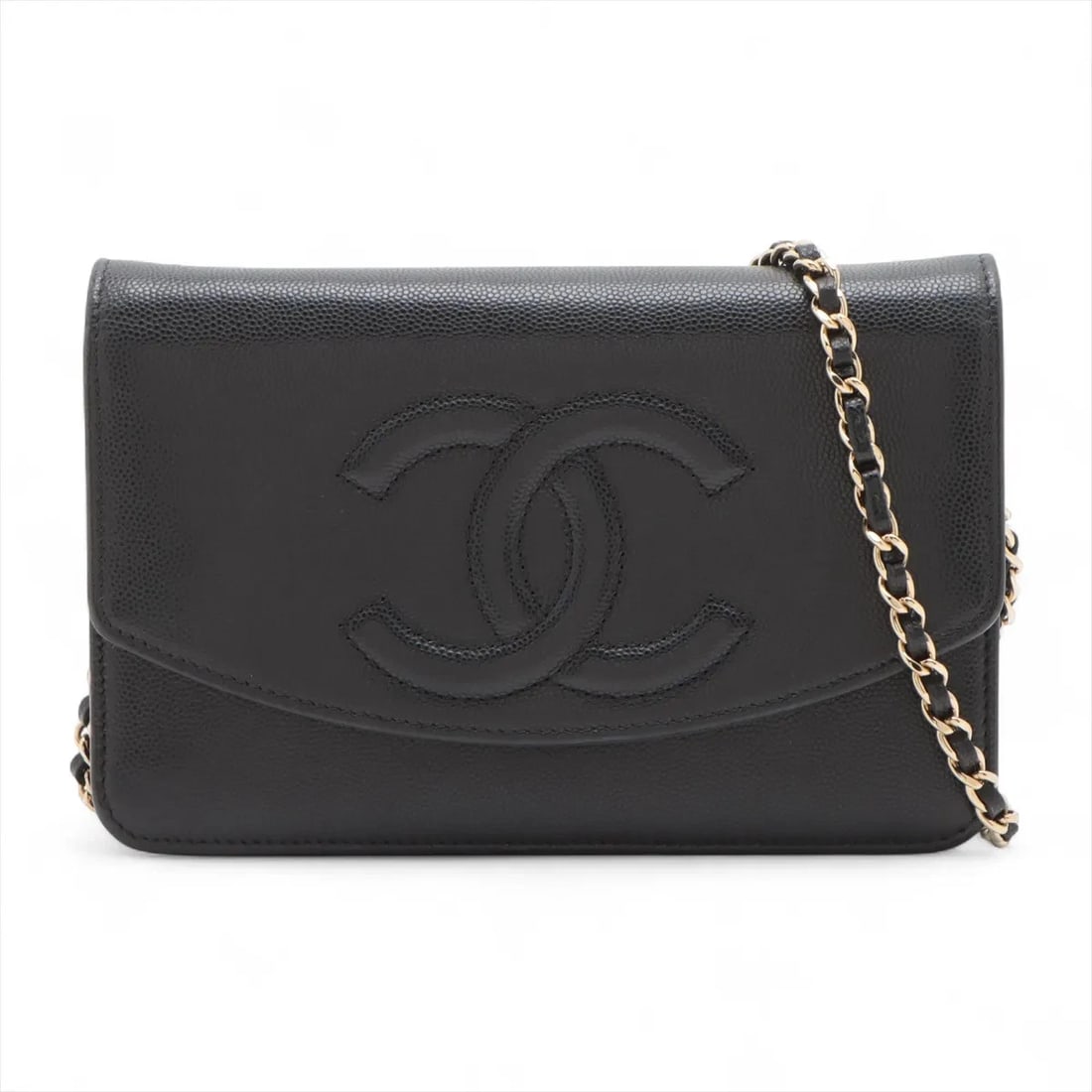 CHANEL COCO MARK CAVIAR SKIN CHAIN WALLET (1 of 5)