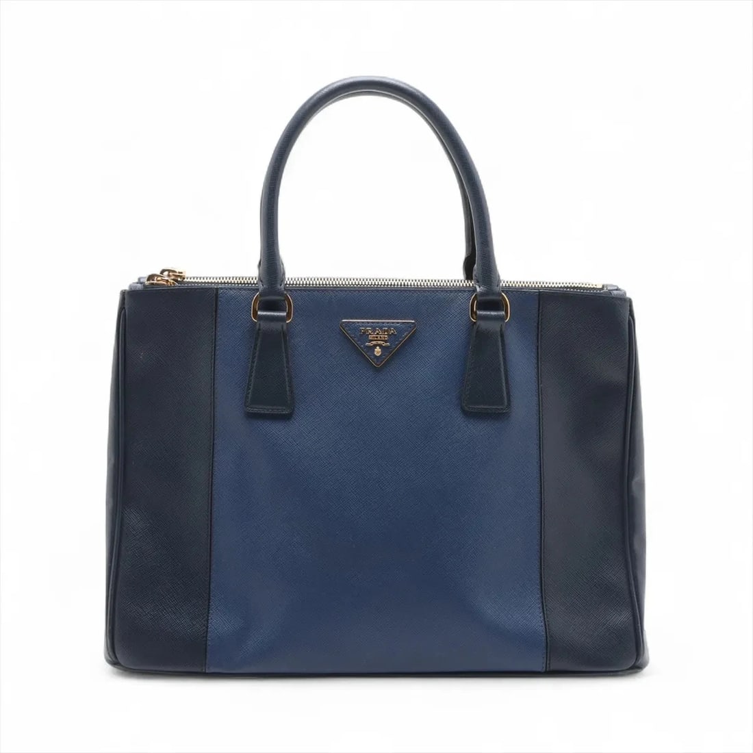 PRADA SAFFIANO LUX LEATHER HAND BAG: Prada Saffiano Lux Leather Hand bag Brand: Prada Type/Style: Hand bag Material: Leather Color: Blue Size: Height:9.1inchLength:13.4inchDepth:5.9inch Accessories: None Accessories Notice: W