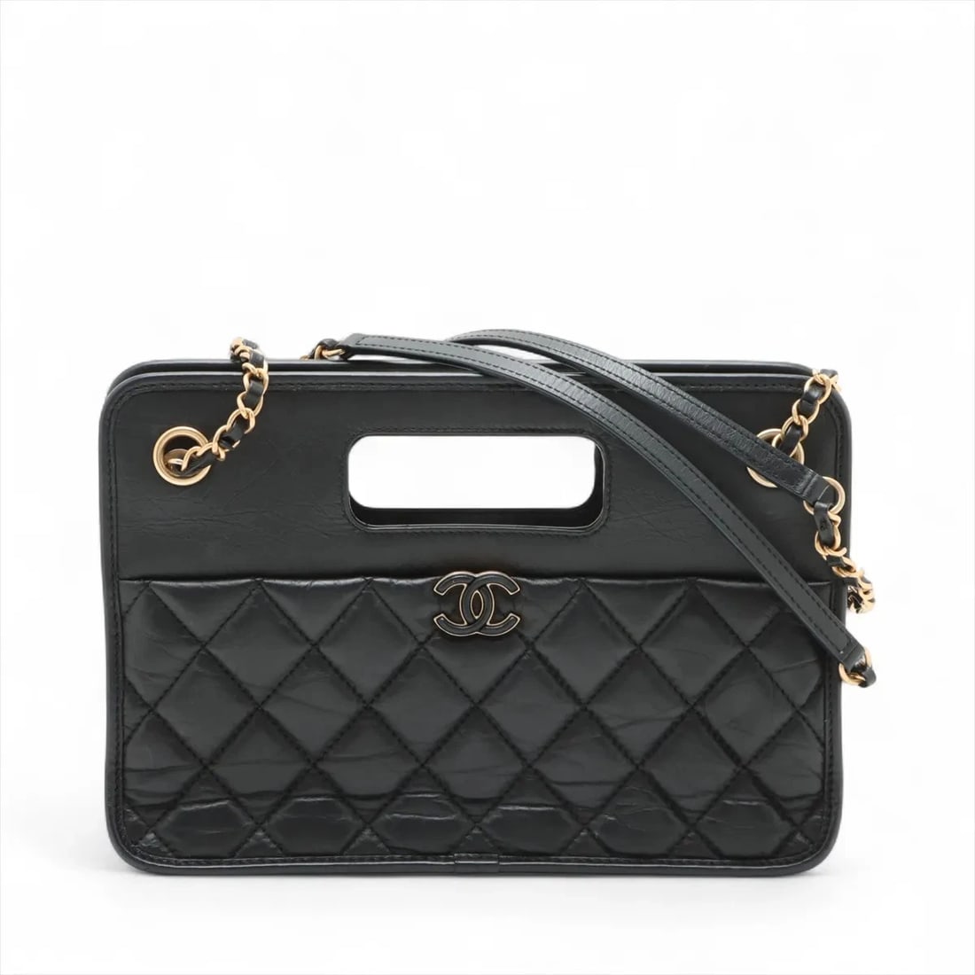 CHANEL MATELASSE CALF 2 WAY SHOULDER BAG: Chanel Matelasse calf 2 Way Shoulder Bag Brand: Chanel Type/Style: Shoulder bag Material: calf Color: Black Size: Height:6.9inchLength:10.2inchDepth:2.8inch Accessories: None Accessories N