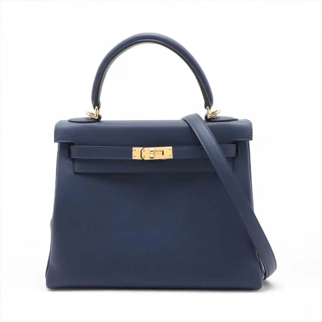 HERMES KELLY 25 LE TOURNAY VEAU SWIFT BLUE NAVY: Hermes Kelly 25 Le Tournay Veau Swift blue navy Brand: Hermes Type/Style: Hand bag Material: Veau Swift Color: blue navy Size: Height:7.1inchLength:9.3inchDepth:3.9inch Accessories: None A