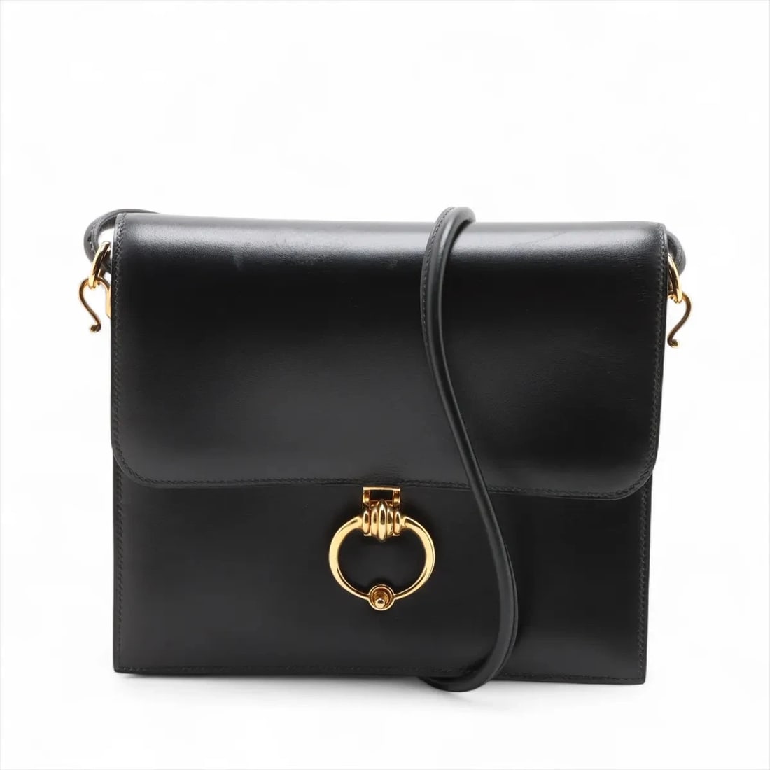HERMES SEQUANA 22 BOX CALF BLACK GOLD (1 of 5)
