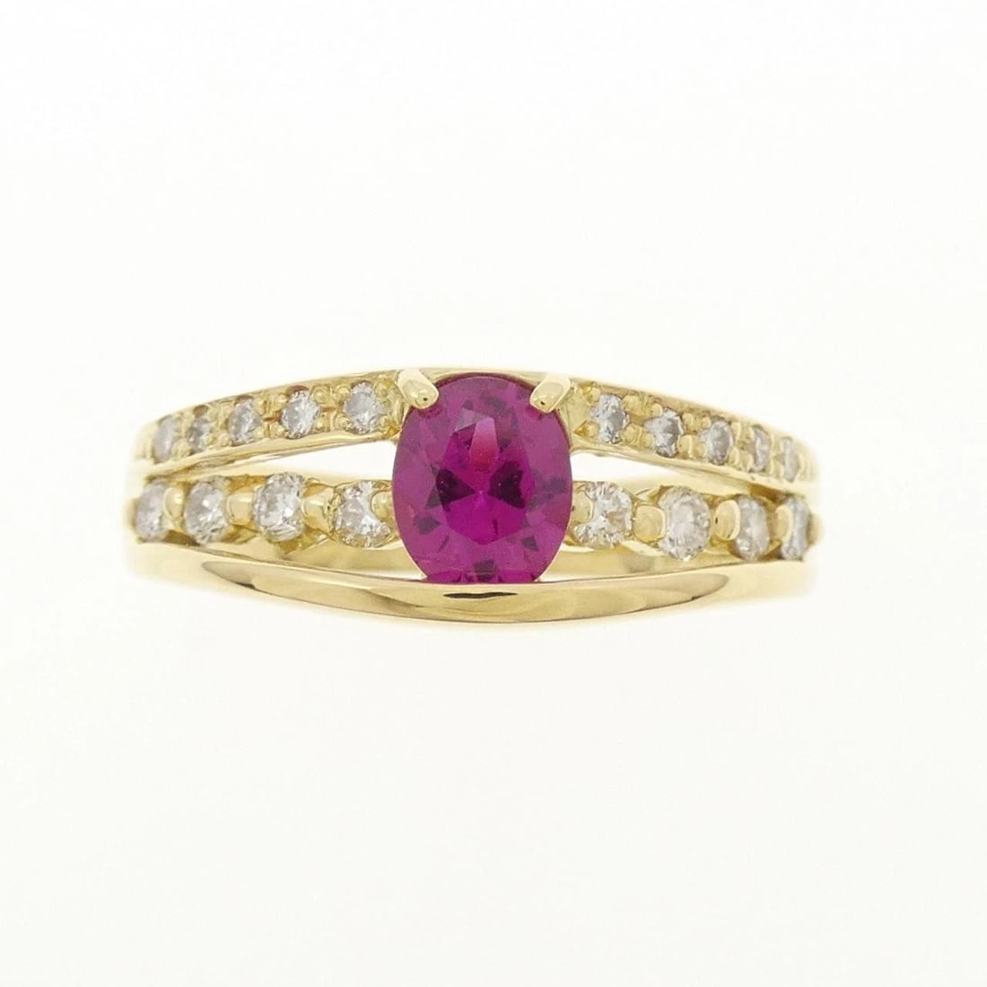 K18YG RUBY RING - 2