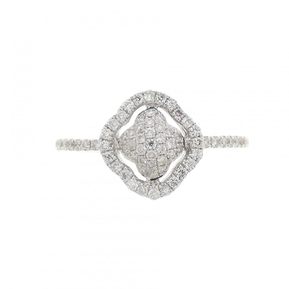 K18WG DIAMOND RING: K18WG Diamond Ring Brand: Unbranded Type/Style: Diamond Ring Material: K18WG, Main Stone/Creation Natural Color: White Gold Size: US 4 1/2 Accessories: None Accessories Notice: When purchasing