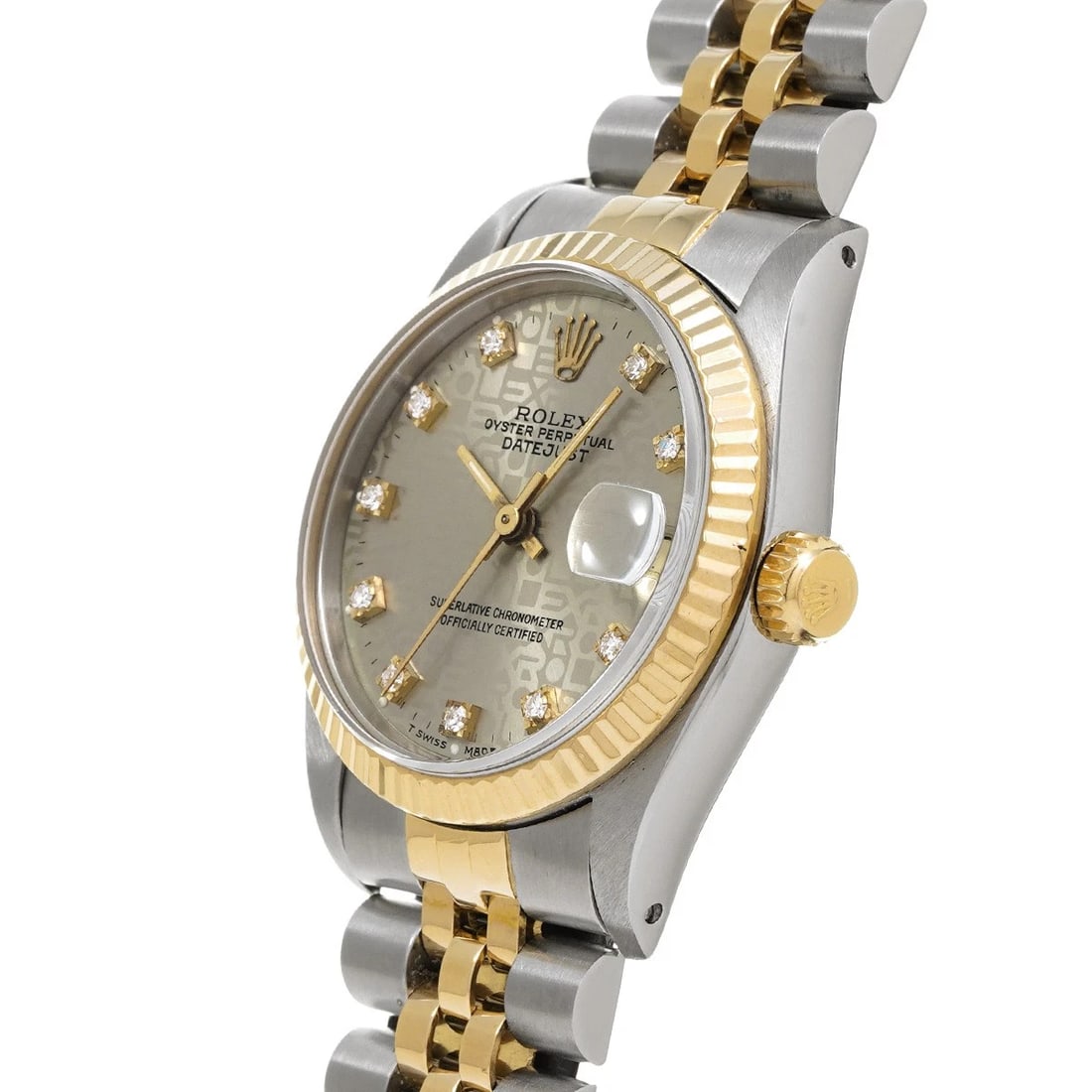 ROLEX SILVER COMPUTER/DIAMOND WATCH - 2