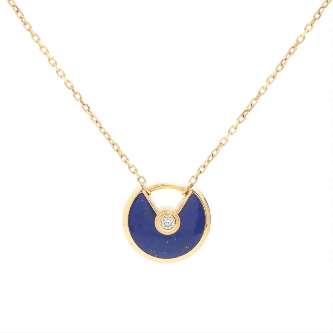 CARTIER AMULETTE DE CARTIER LAPIS LAZULI DIAMOND NECKLACE: Cartier Amulette de Cartier Lapis lazuli diamond Necklace Brand: Cartier Type/Style: Necklace Material: 750(YG), Main Stone/Creation Natural Color: Yellow gold Size: (CM) Chain length:41.4 (Inch)