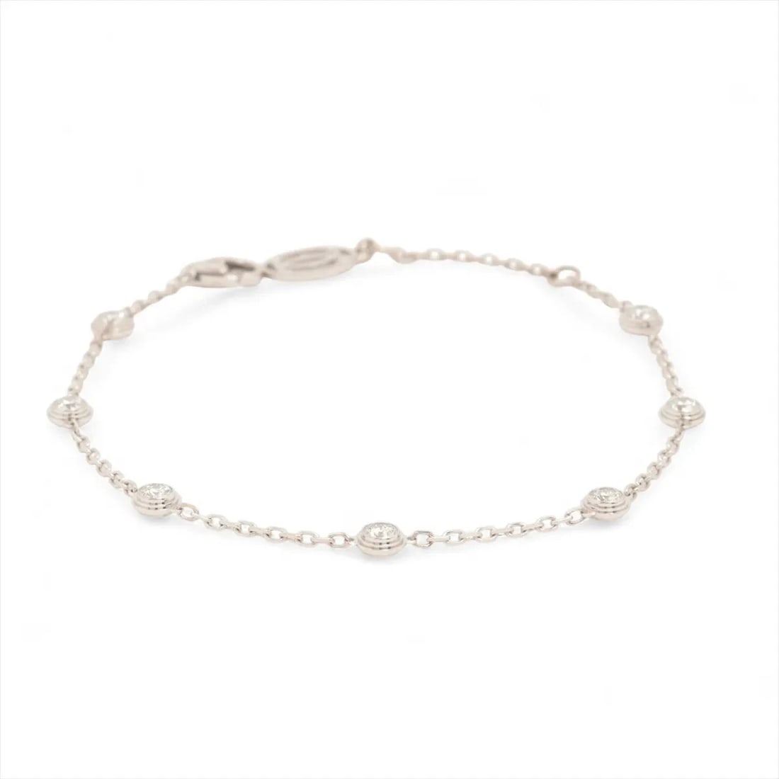 CARTIER D'AMOUR 7P DIAMOND BRACELET 750(WG): Cartier D'amour 7P diamond Bracelet 750(WG) Brand: Cartier Type/Style: Bracelet Material: 750(WG), Main Stone/Creation Natural Color: WG Size: (CM) Bracelet length:18.9 (Inch) Bracelet Length:7.4inch